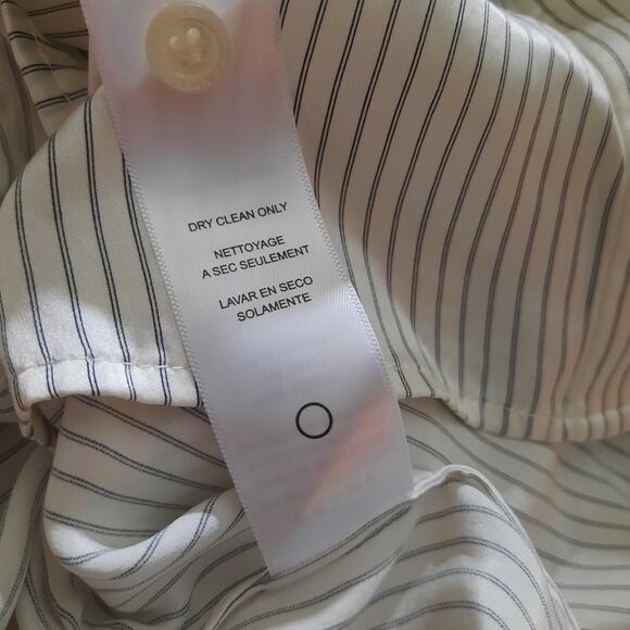 Frame Womens 100% Silk Gillian Top 1/2 Ruffle Sleeve Hidden Front Button Size SP - Picture 7 of 7